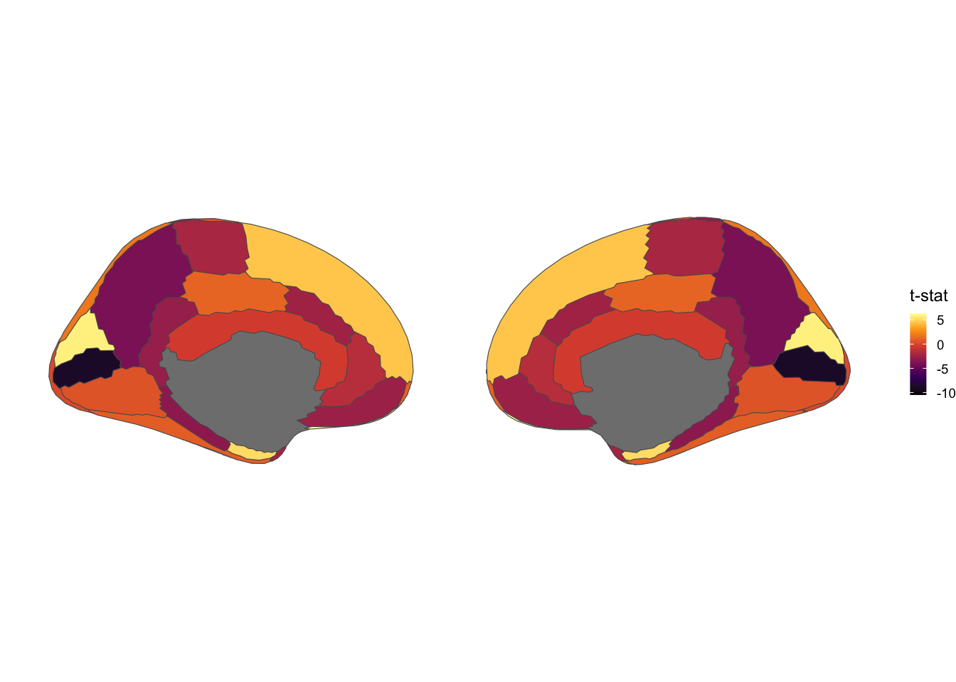 Desikan-Killiany atlas, medial view, inferno